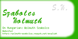 szabolcs wolmuth business card